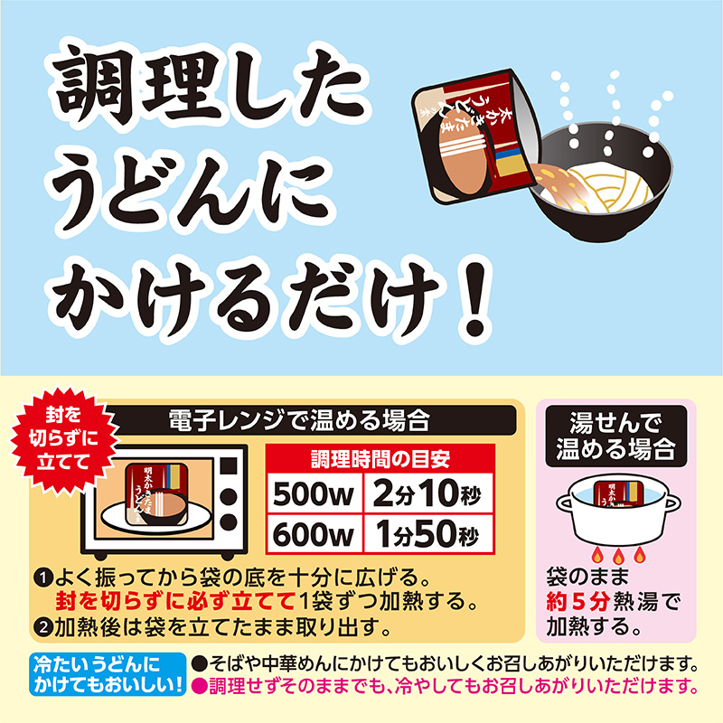 レンジで簡単 明太かきたまうどんの素(5袋セット)