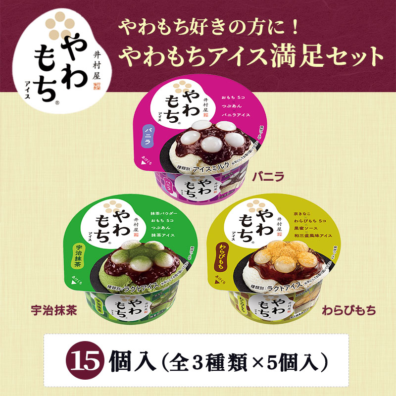 【送料込み】やわもちアイス満足セット 15コ入