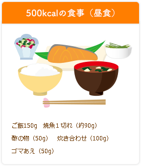 500kcalの食事（昼食）