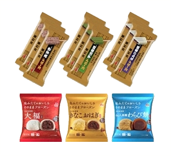 【送料込み】3種の冷凍和菓子＆ゴールドあずきバーアソート画像